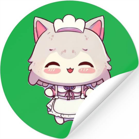 Yuki Kawaii Cat Maid Anime Manga Stickers