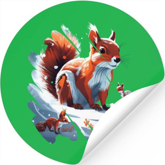Winter squirrel Stickers