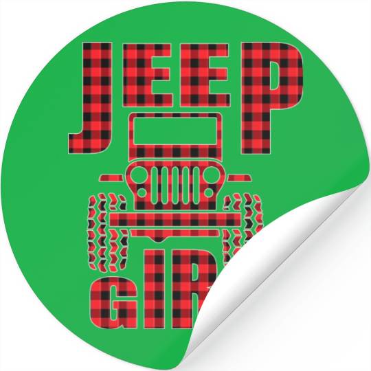 Jeep Girl Jeep Red Plaid Buffalo Jeeps Lover Stickers