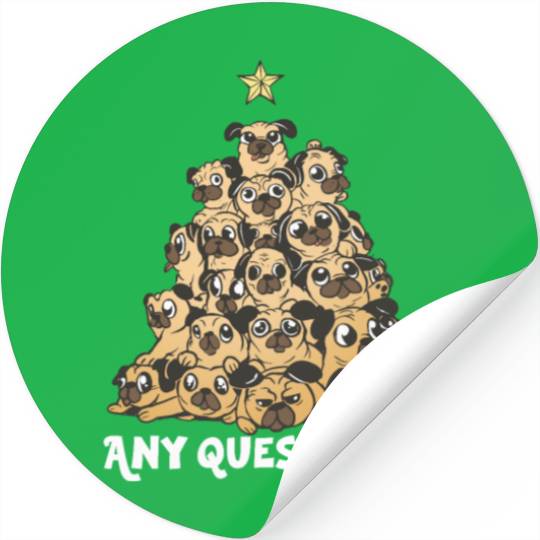 Pug Christmas Pug Santa Pug ornament Pug tree Pug Stickers