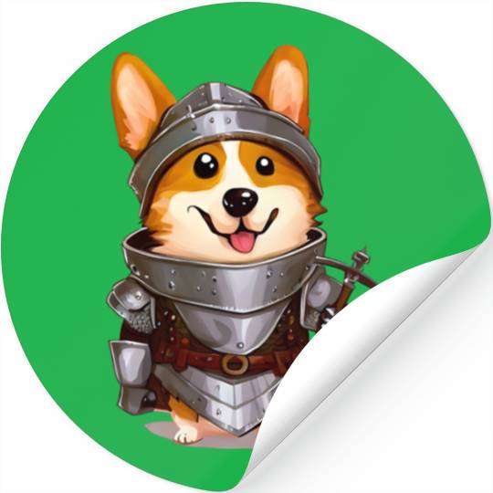 Knight Corgi Stickers