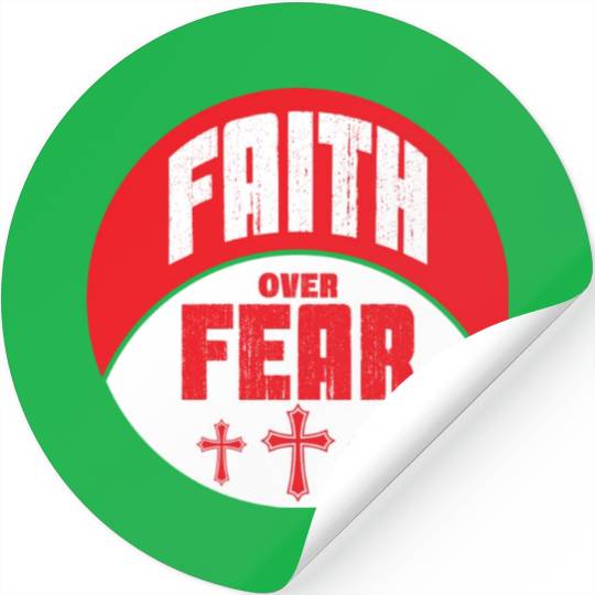 Faith Over Fear Love Jesus Christian Christmas Stickers