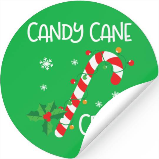 Candy Cane Crew Funny Christmas Lights Xmas Gift Stickers