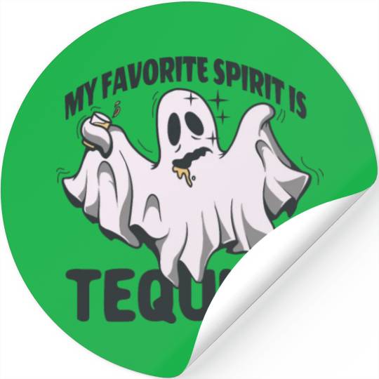 My Favorite Spirit Is Tequila Halloween Ghost Stickers