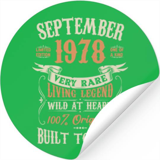 September 1978 Birthday Surprise Stickers