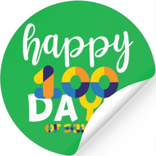 Happy 100 Days Of School Stickers Teacher Team Grade