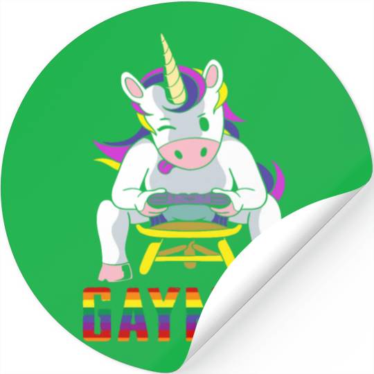 LGBTQ Gaymer Gamer Gay Rainbow Unicorn Stickers