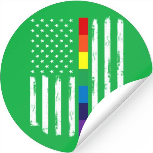 LGBTQ Rainbow USA America Flag Gift Idea Stickers