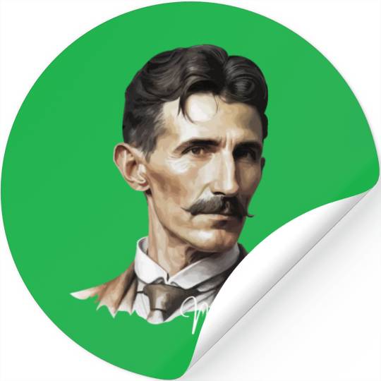Artistic Illustration of Nikola Tesla Stickers