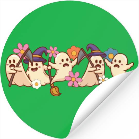 Halloween Spooky Season Boo Ghost Witch Grim Stickers