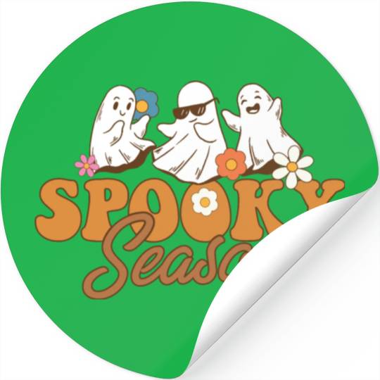 Halloween Spooky Season Boo Ghost Let's Go Ghouls Stickers
