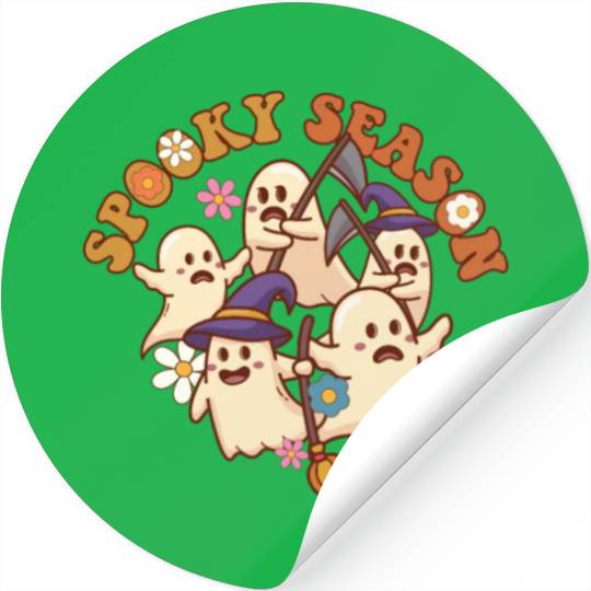 Halloween Spooky Season Boo Ghost Grim Reaper Stickers