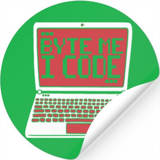 Byte Me I Code Coder Engineer Full Stack Software Stickers
