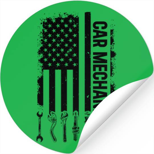 Car Mechanic US Flag Automobile Mechanic Auto Mech Stickers