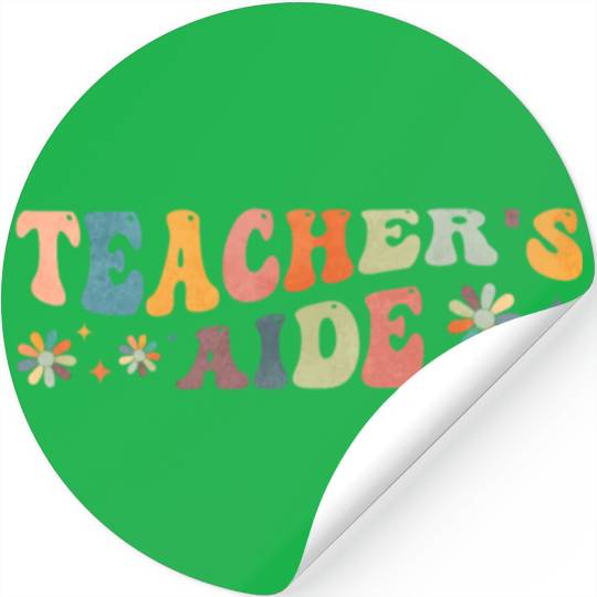 Groovy Teacher's Aide Teacher Assistant Stickers