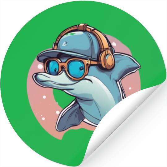 funny dolphin Stickers