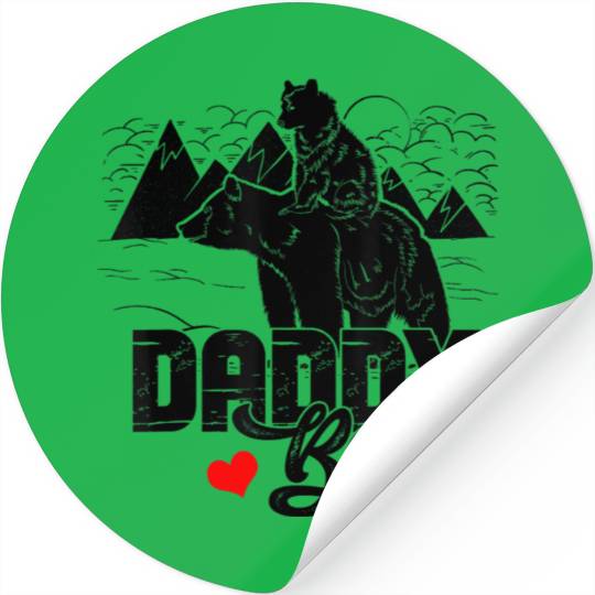 Daddy Bear Cute Baby Cub Papa Dad A Pops Father s Stickers