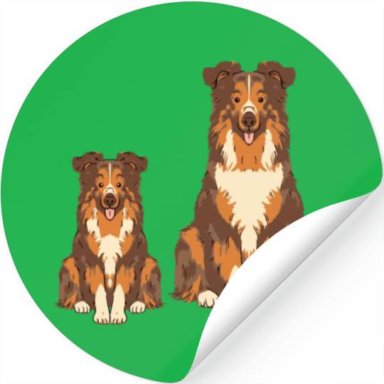Collie Dog Lover Parent Dad Mom and Son Daughter Stickers