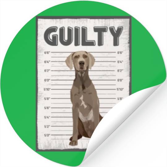 Guilty Weimaraner Mug Shot Stickers