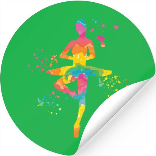 Ballet Dancer Colorsplash Ballerina Stickers