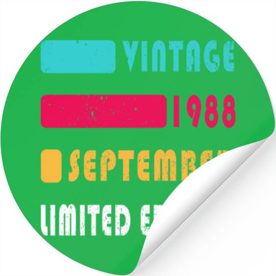 september 1988 Anniversary september 1988 septembe Stickers