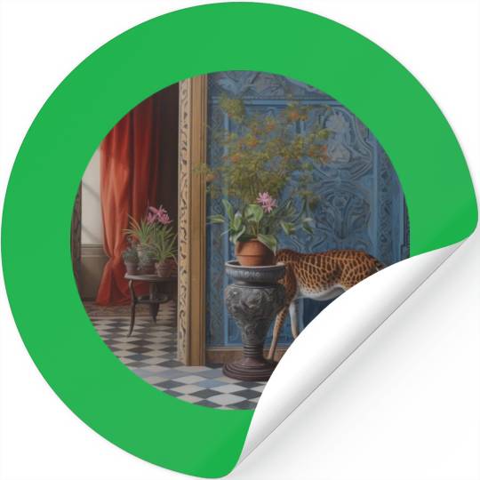 Surrealist Animal painting Stickers