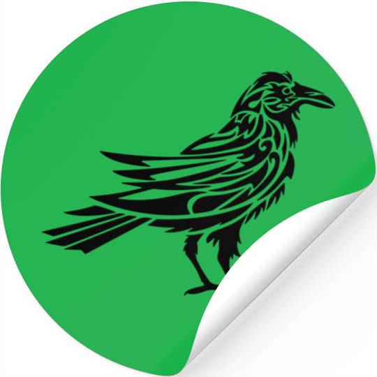 Tribal Raven BLACK Stickers