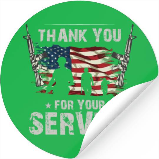 Thank You For Your Service US Flag Veterans Day Stickers