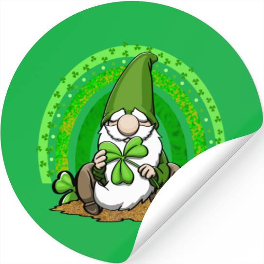 St patrick Gnome Rainbow Stickers