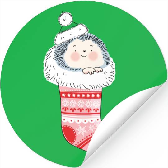 Holly Jolly Hedgehog Stickers