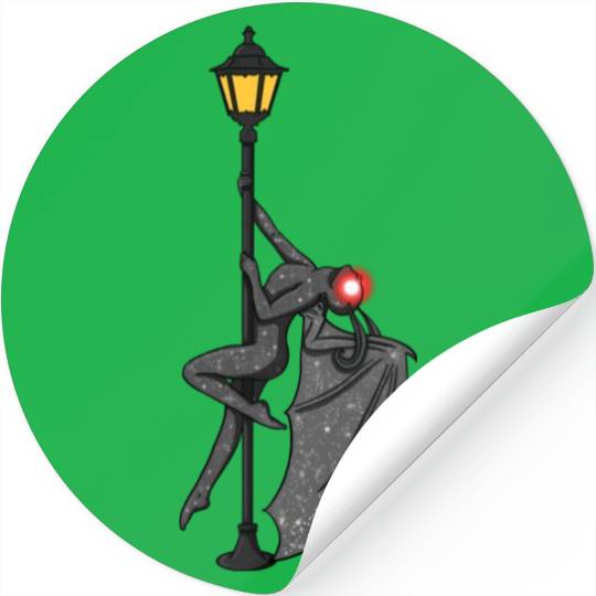 Mothman Pole Dancing On A Street Lamp Funny Stickers
