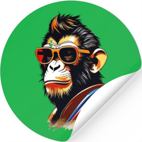 cool monkey king wearing sunglasses Stickers