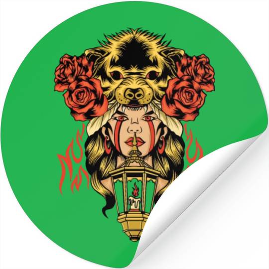 girlwolf Shewolfdaughter wolf Stickers