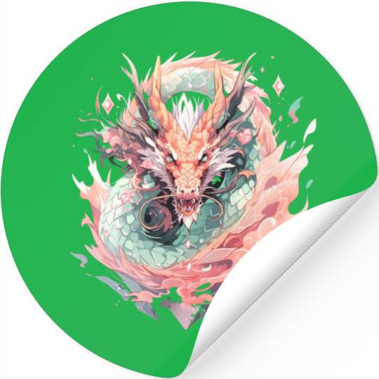 Adorable Crystal Chinese Dragon Stickers