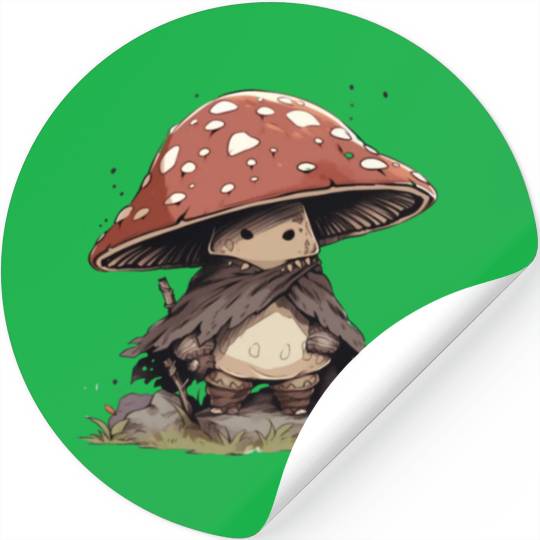 Cute Mushroom Warrior Stickers