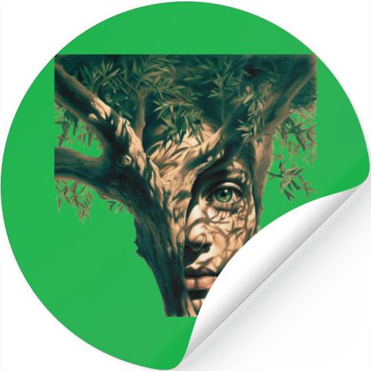 Olive tree and face Stickers