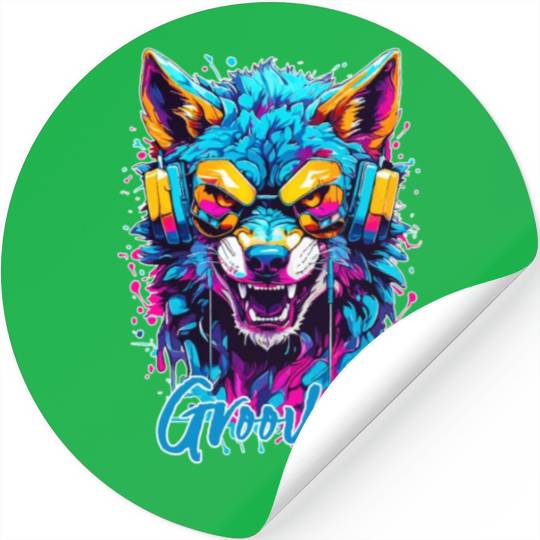 Groovy Wolf Stickers