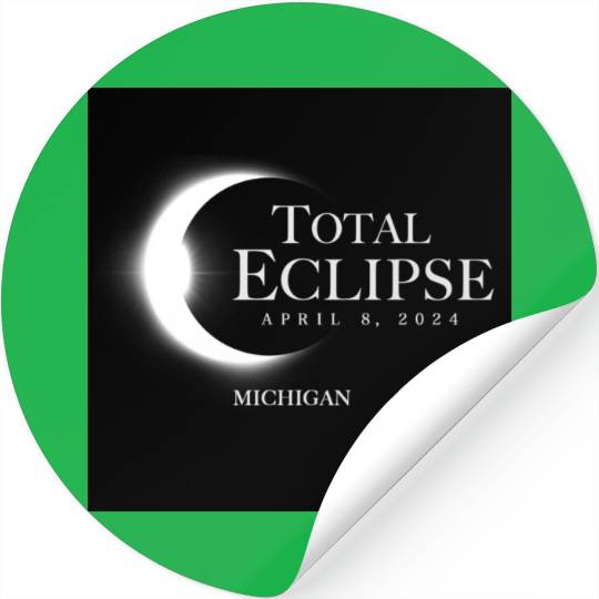Michigan 2024 Eclipse Souvenir April 8 Memento Stickers