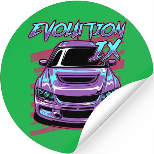 Lancer Evolution Ix Neon Theme Stickers