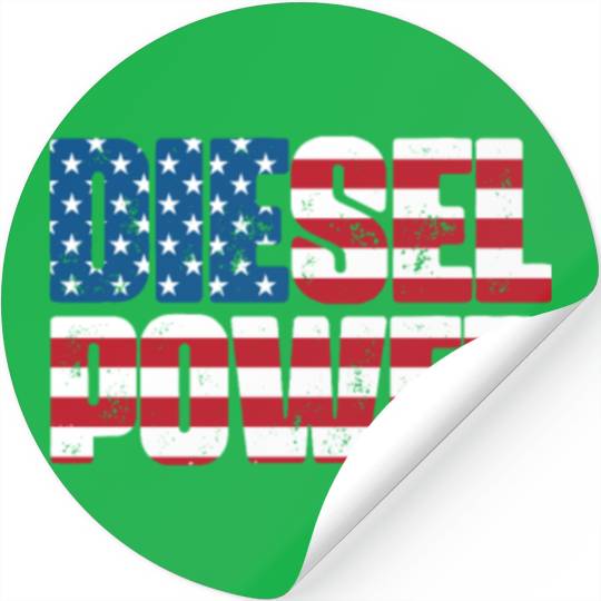 Diesel Power American Flag Stickers