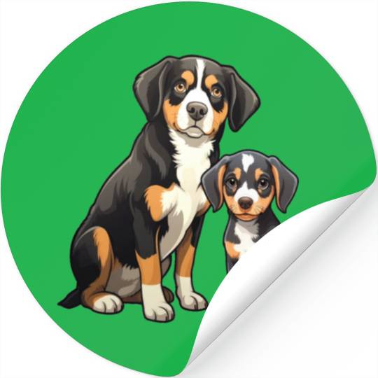 Entlebucher Puppy Dog Parents Pets Animal Lover Stickers