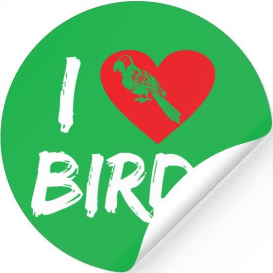 Bird Lover Heart Cute Birdwatcher Parrot Heron Stickers