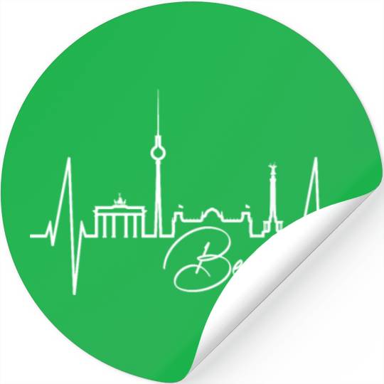 Berlin Skyline Heartbeat Germany Fan I Love Berlin Stickers