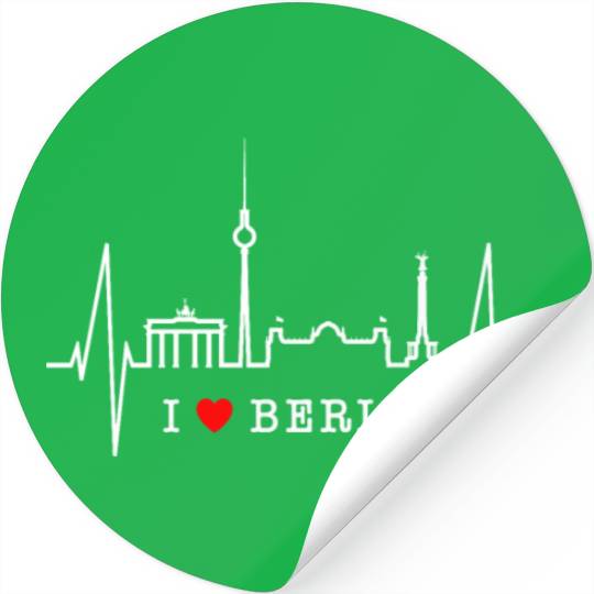 Berlin Skyline Heartbeat Germany Fan I Love Berlin Stickers