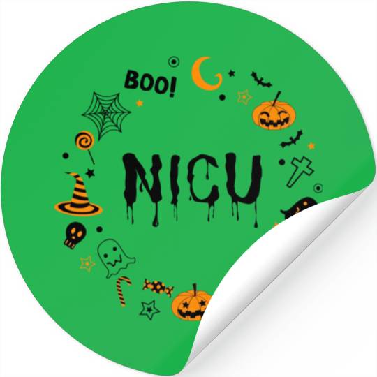 Cute NICU Halloween design | Boo NICU | Preemie Stickers