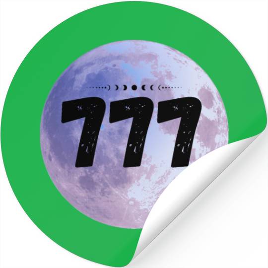 Purple Moon Angel Numbers 777 Stickers