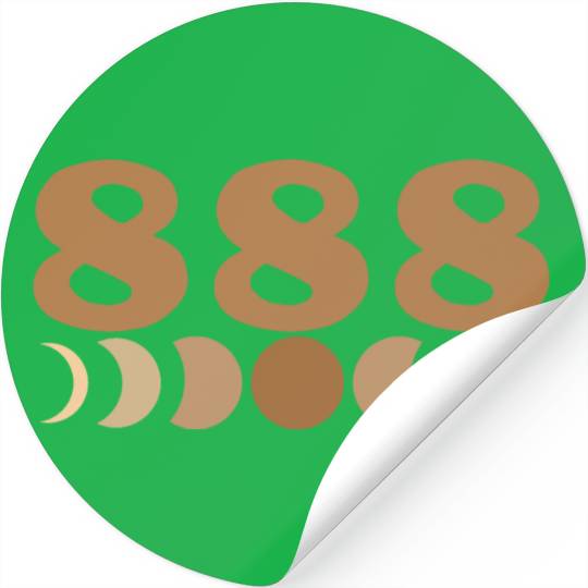Moon Cycle Brown Angel Numbers 888 Stickers