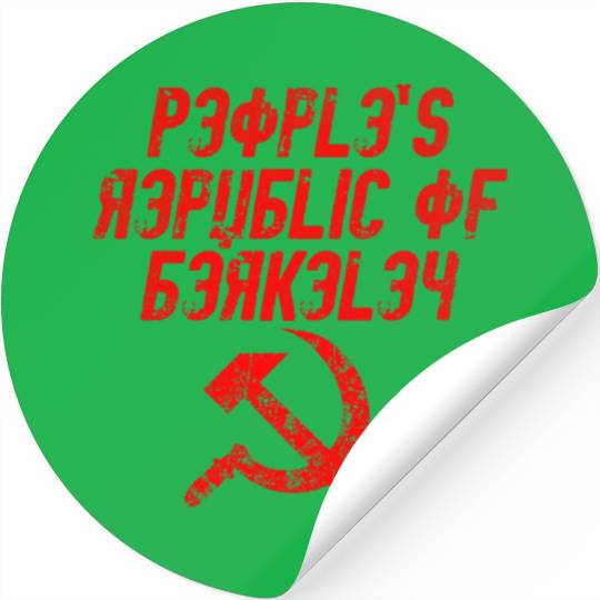 People's republic of Berkeley Communist logo Stickers