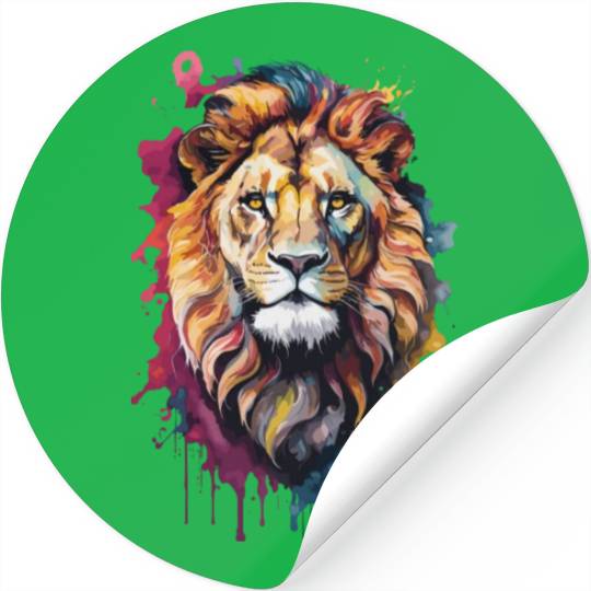 watercolor lion Stickers