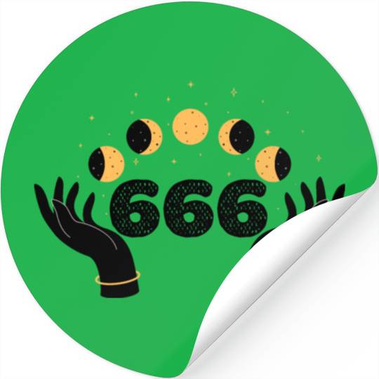 Angel Numbers 666 Moon Cycle Hands Stickers